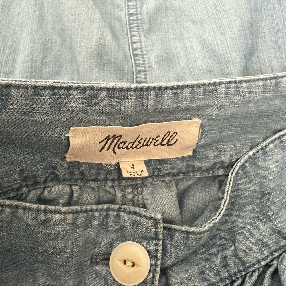 Madewell Light Blue Button-Front A-Line Denim Skirt - Picture 10 of 12